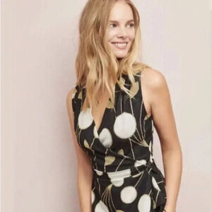 Maeve Anthropologie Craspedia Wrap Peplum Top size M